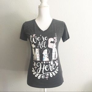 NWT DISNEY Alice in Wonderland Gray T SHIRT SZ M
